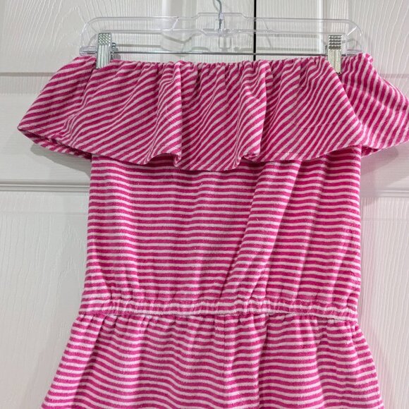 Ralph Lauren Girl's Terry Cloth Romper, Pink White, Size Medium 8-10, Strapless - Picture 8 of 16